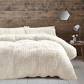 Catherine Lansfield Cuddly Deep Pile Cream Duvet Cover Set