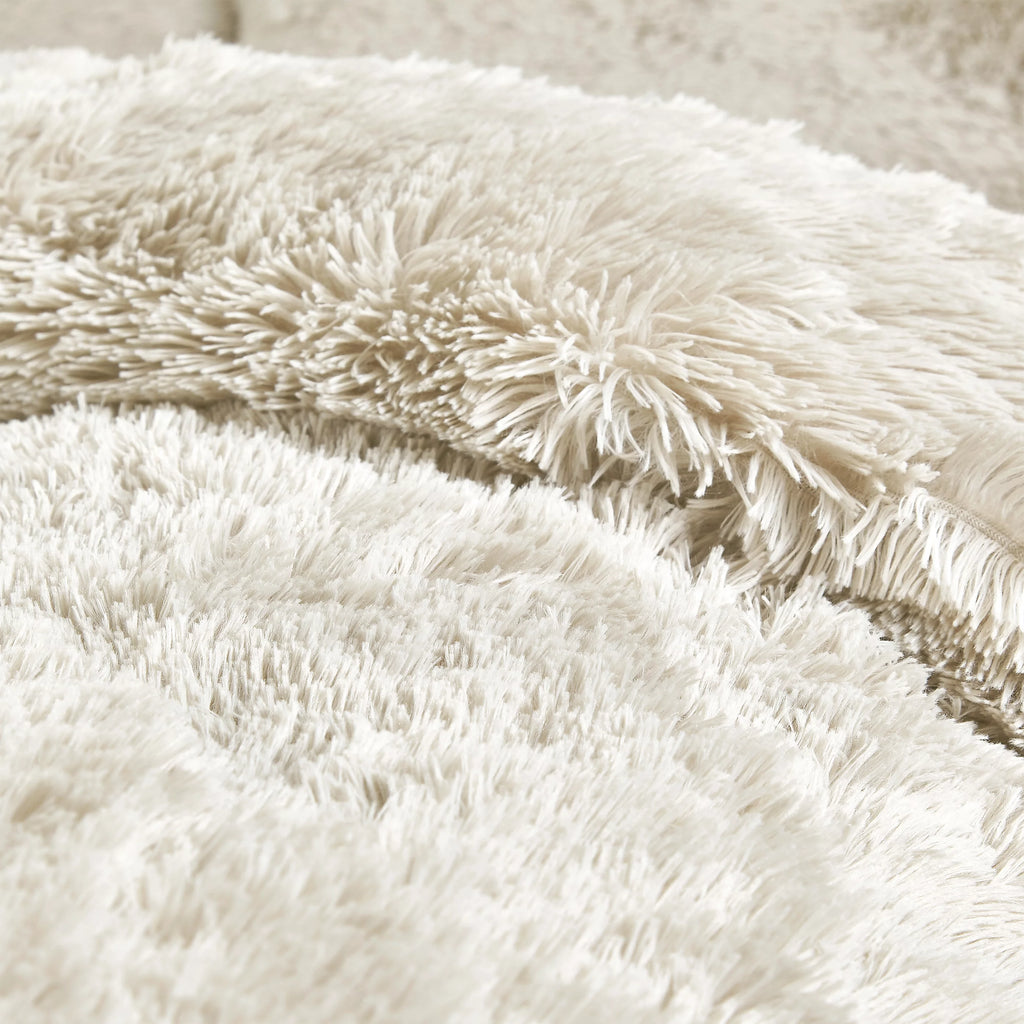 Catherine Lansfield Cuddly Deep Pile Cream Duvet Cover Set