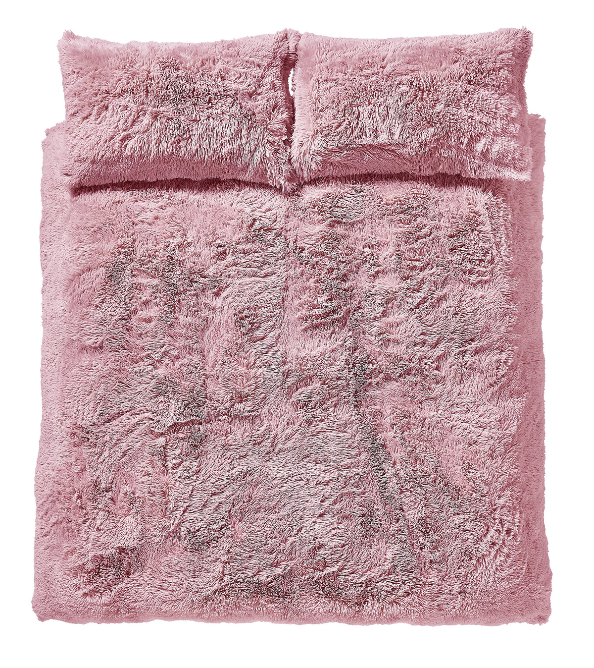 Catherine Lansfield Cuddly Deep Pile Blush Pink Duvet Cover Set