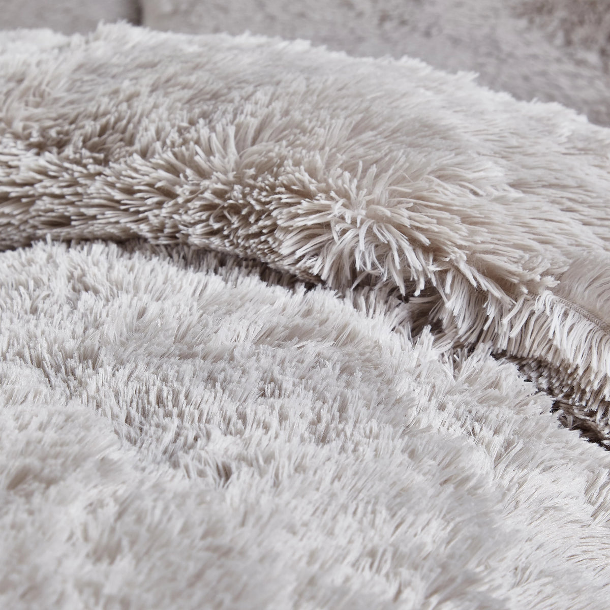 Catherine Lansfield Cuddly Deep Pile Silver Grey Duvet Cover Set