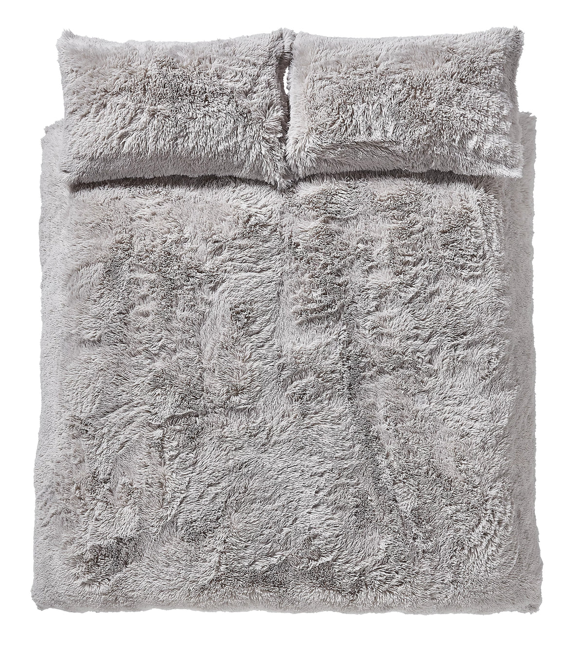 Catherine Lansfield Cuddly Deep Pile Silver Grey Duvet Cover Set