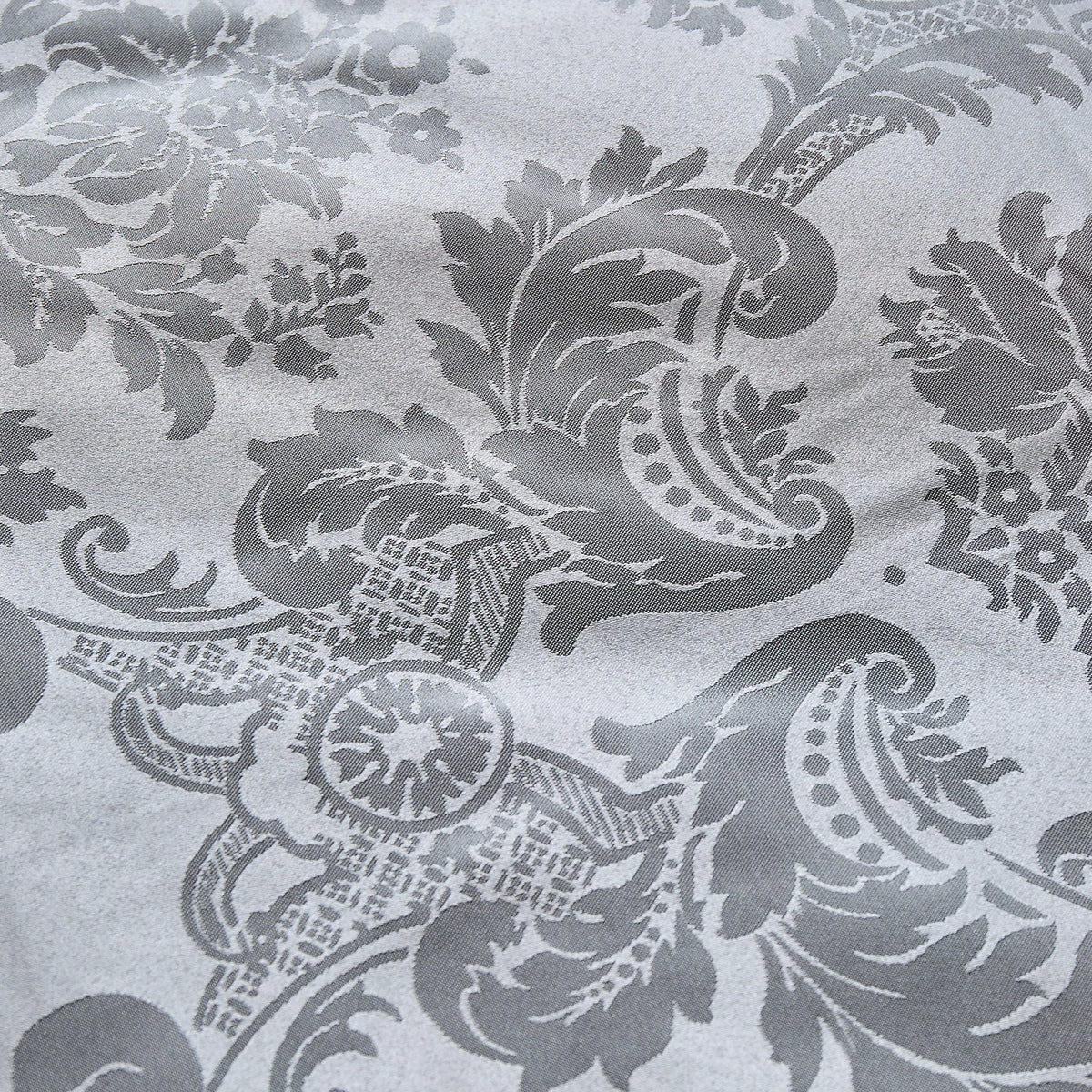 Catherine Lansfield Damask Jacquard Silver Grey Duvet Cover Set