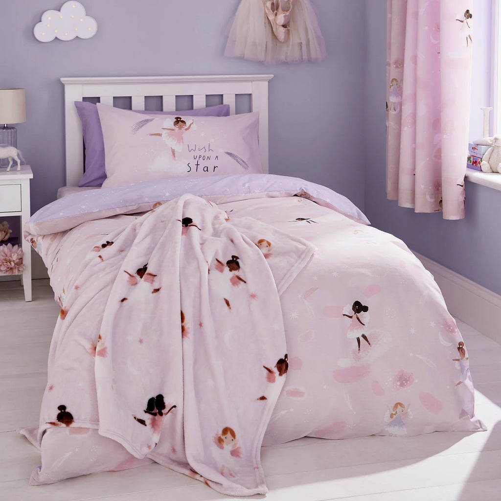 Catherine Lansfield Dancing Fairies Pink Duvet Cover Set