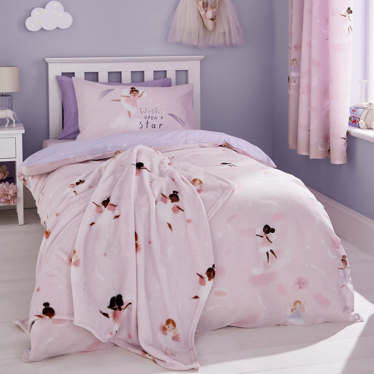 Catherine Lansfield Dancing Fairies Pink Duvet Cover Set