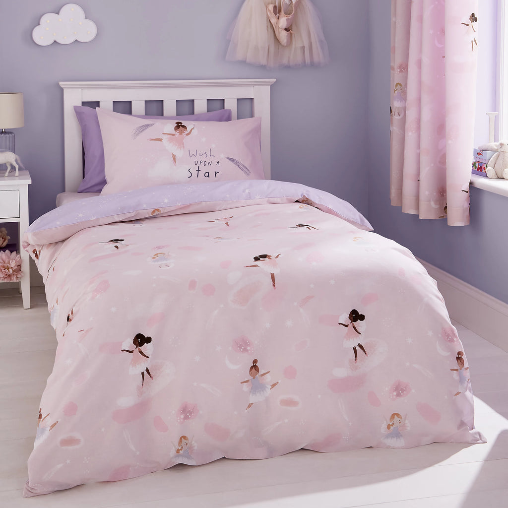 Catherine Lansfield Dancing Fairies Pink Duvet Cover Set
