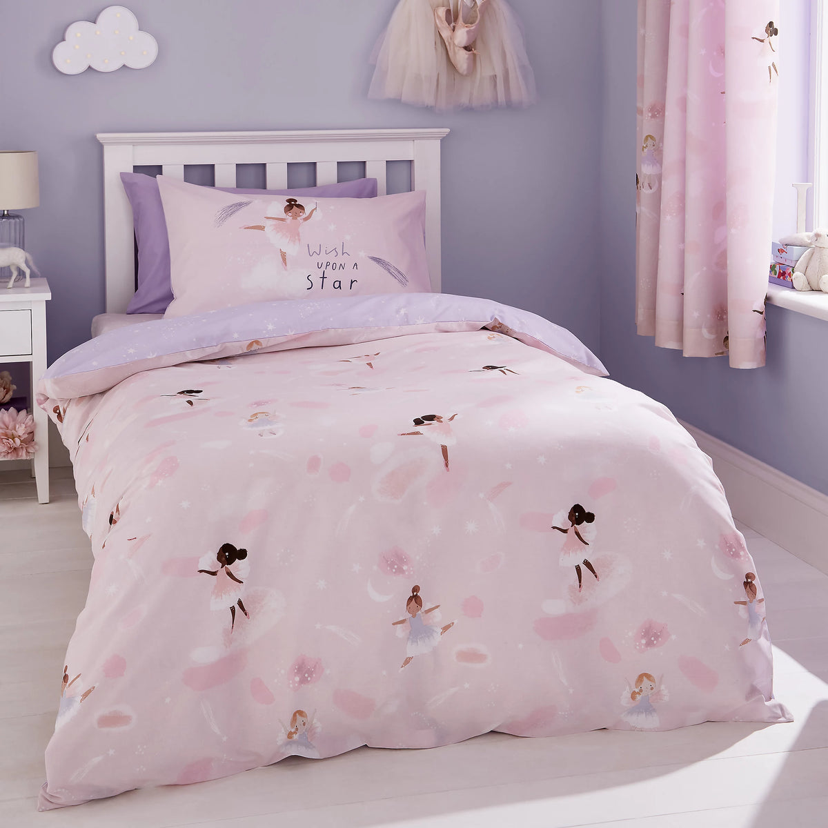 Catherine Lansfield Dancing Fairies Pink Duvet Cover Set