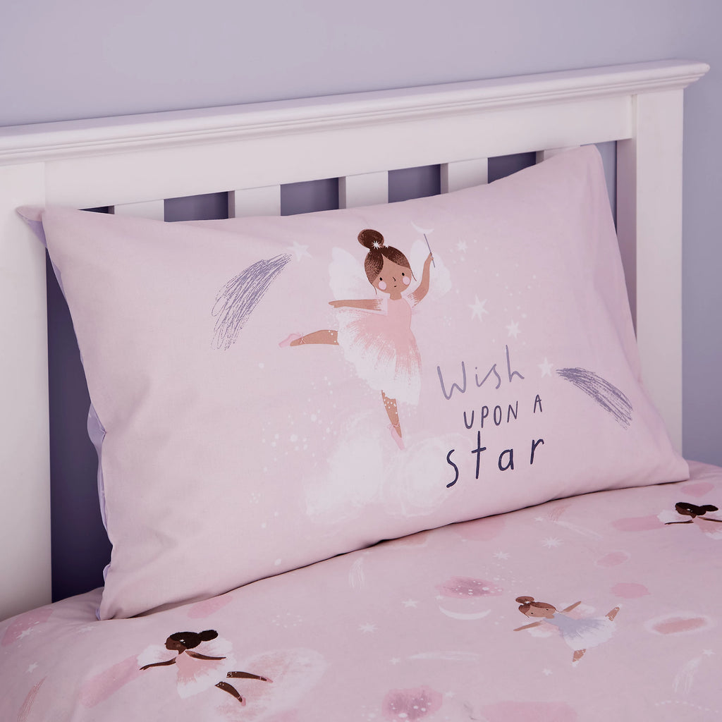 Catherine Lansfield Dancing Fairies Pink Duvet Cover Set