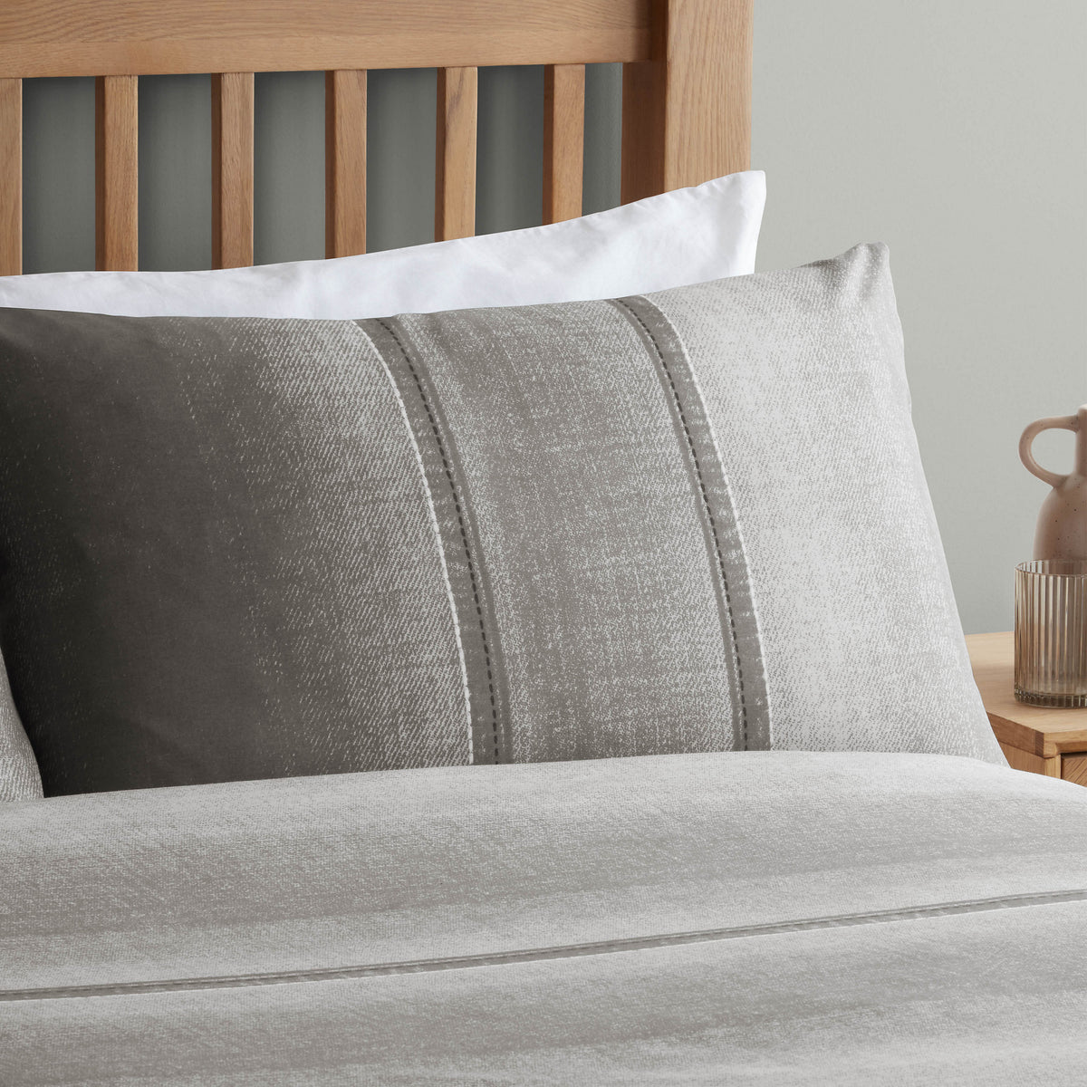 Catherine Lansfield Denim Duvet Cover Set Grey