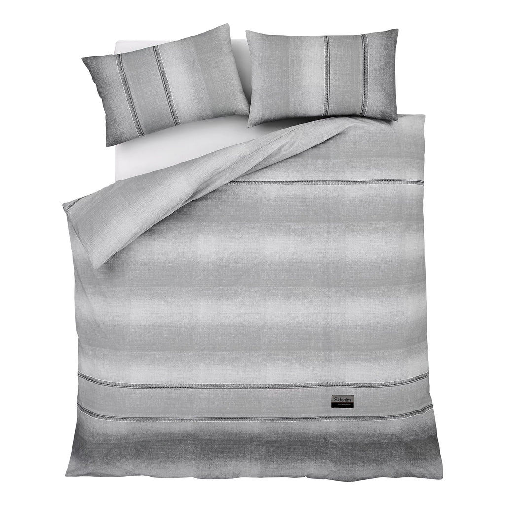 Catherine Lansfield Denim Duvet Cover Set Grey