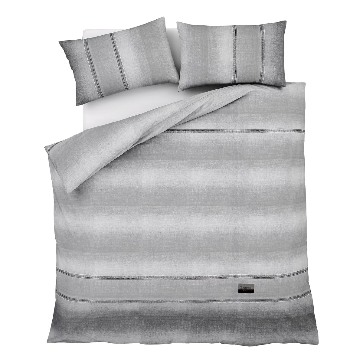 Catherine Lansfield Denim Duvet Cover Set Grey