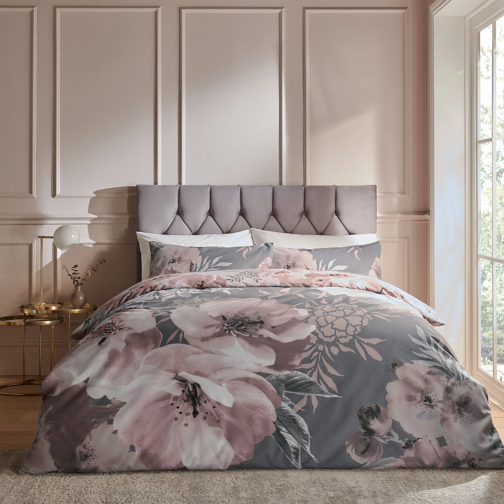 Catherine Lansfield Pink Dramatic Floral Duvet Cover Set