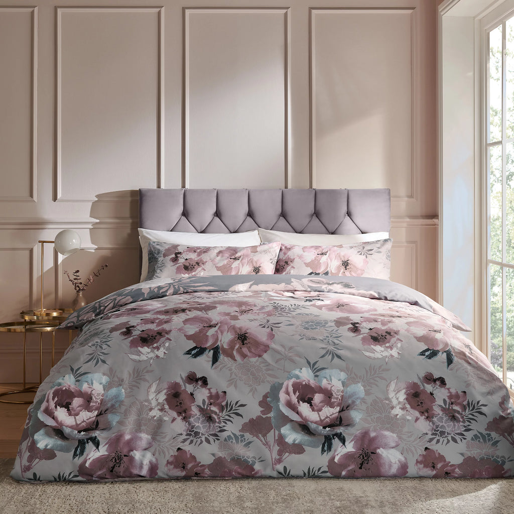Catherine Lansfield Pink Dramatic Floral Duvet Cover Set