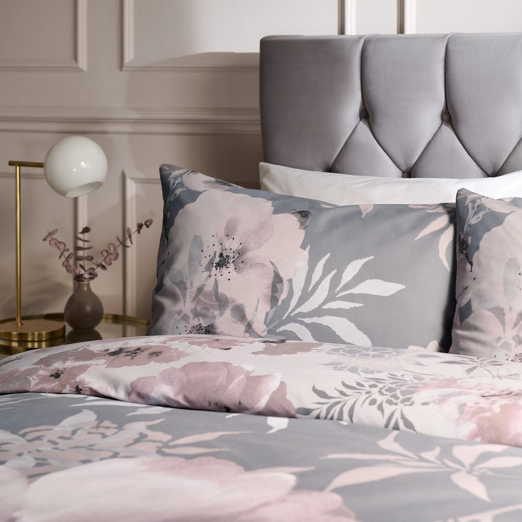 Catherine Lansfield Pink Dramatic Floral Duvet Cover Set