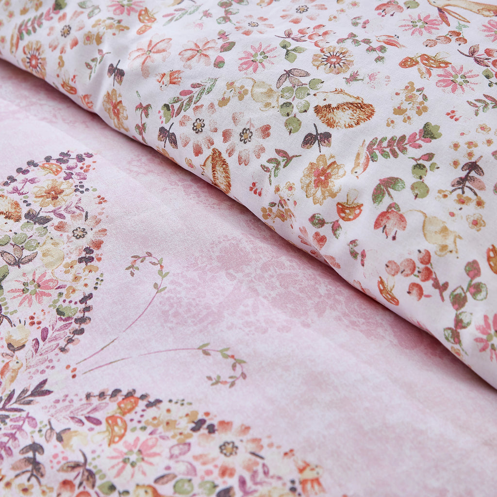 Catherine Lansfield Enchanted Butterfly Reversible Duvet Cover Set in Pink