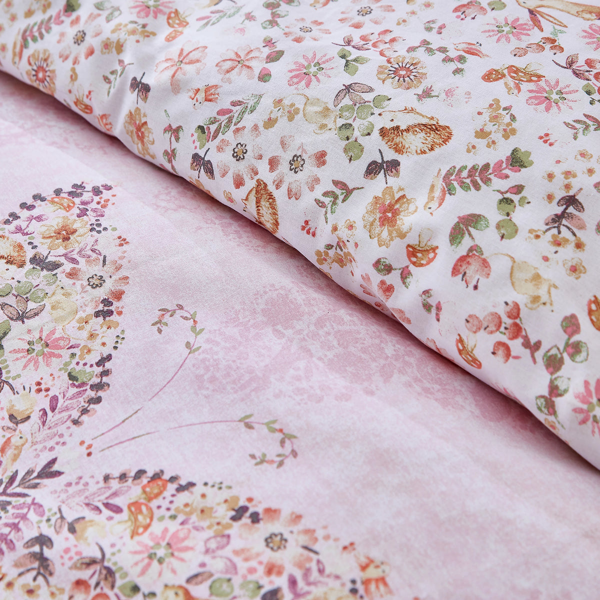 Catherine Lansfield Enchanted Butterfly Reversible Duvet Cover Set in Pink
