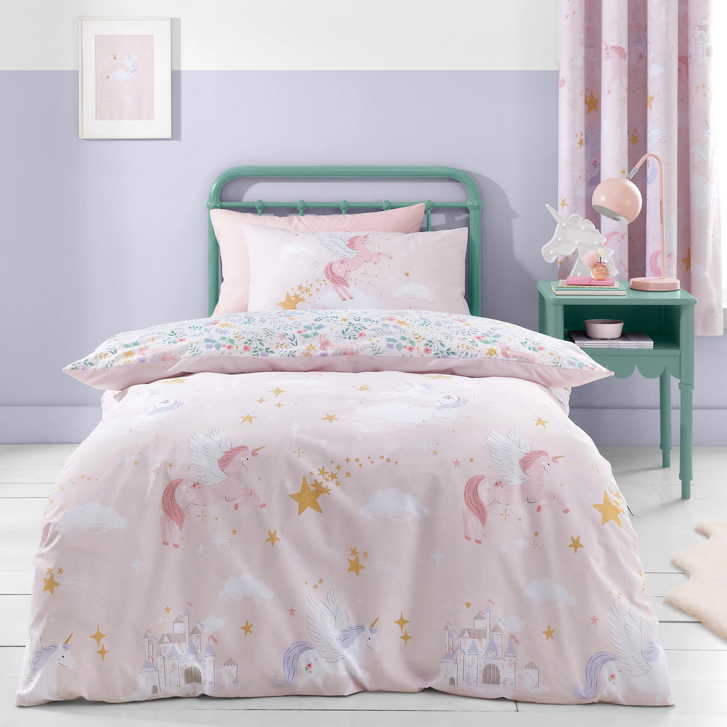 Catherine Lansfield Fairytale Unicorn Duvet Cover Set in Pink