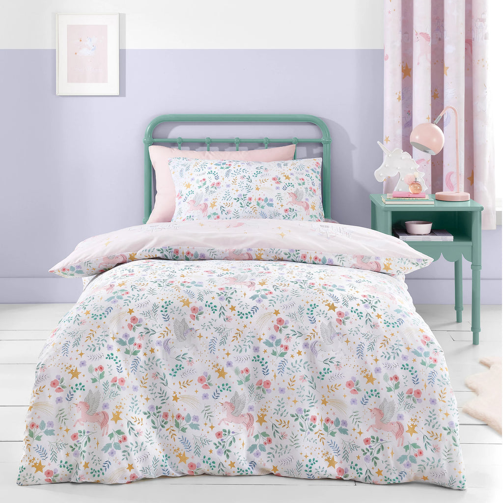 Catherine Lansfield Fairytale Unicorn Duvet Cover Set in Pink