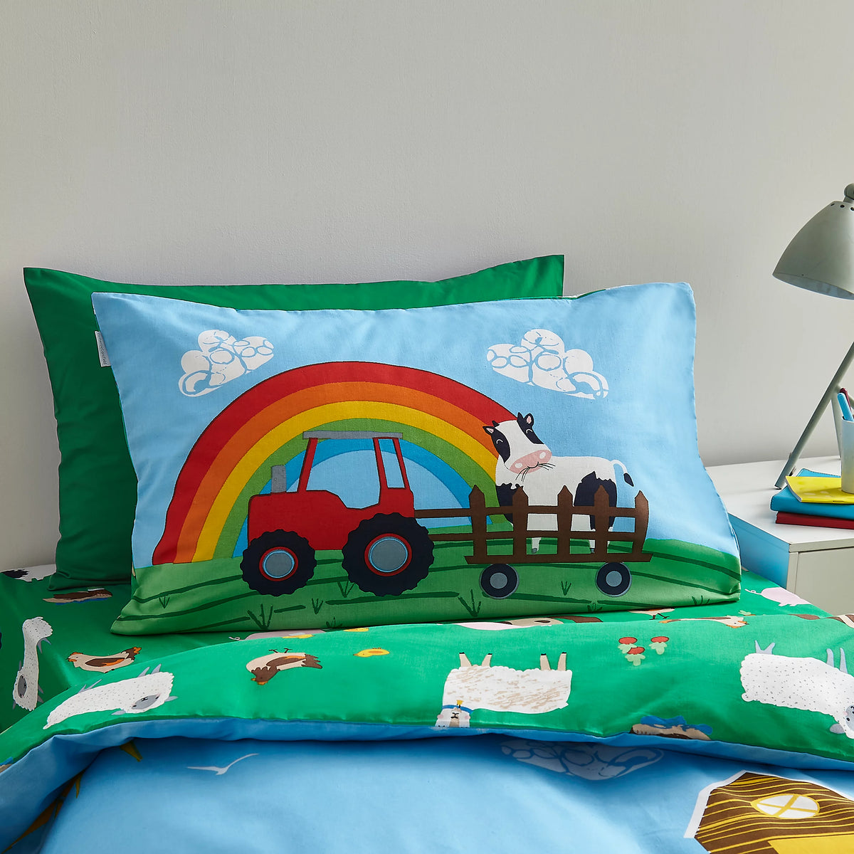 Catherine Lansfield Farmyard Animals Blue Duvet Cover Set