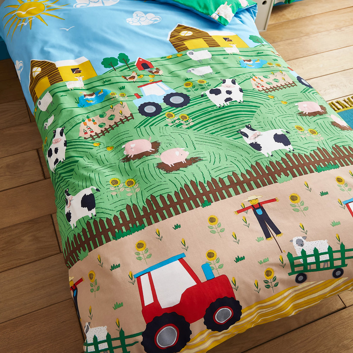 Catherine Lansfield Farmyard Animals Blue Duvet Cover Set
