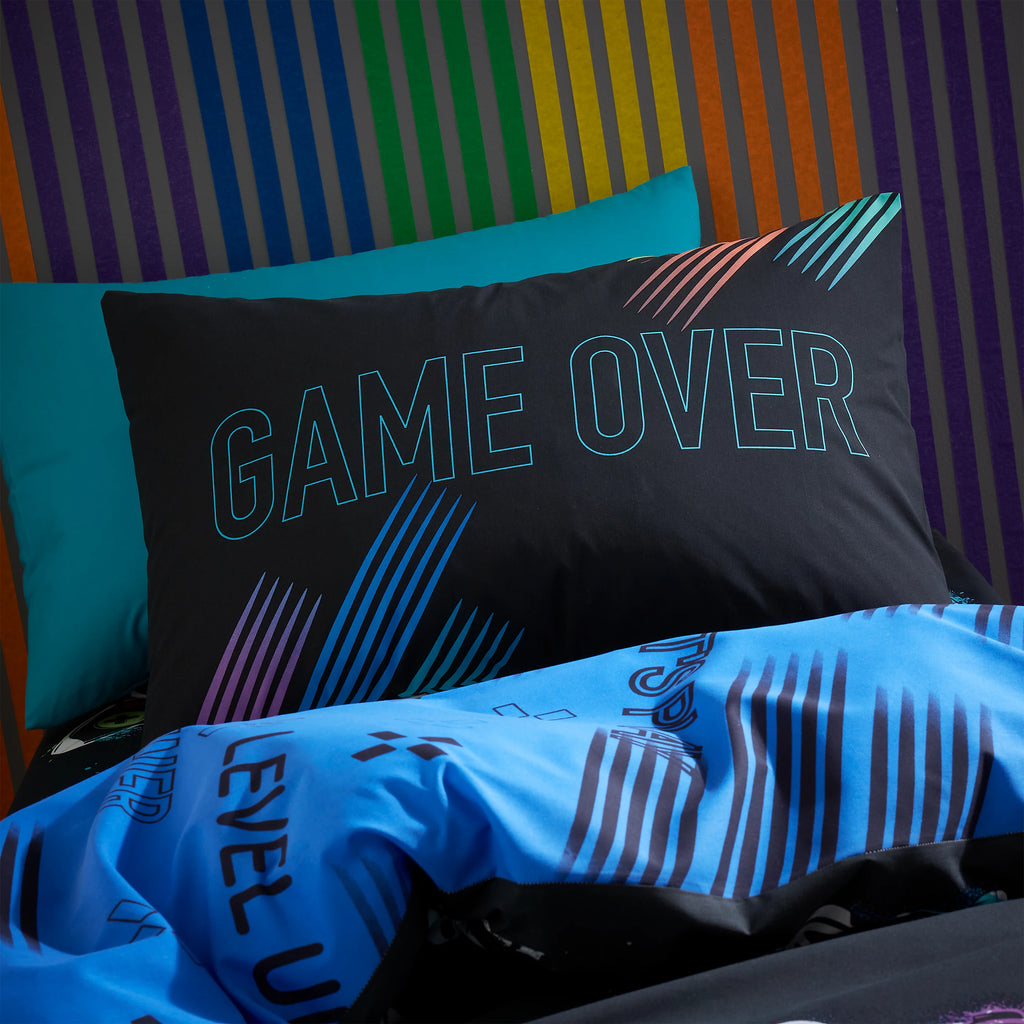 Catherine Lansfield Game Over Reversible Duvet Cover Set in Black