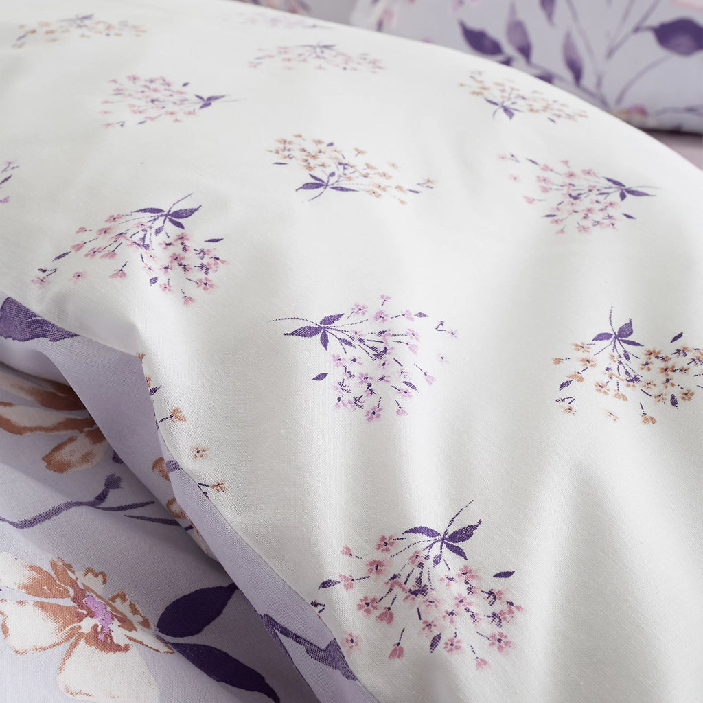 Catherine Lansfield Isadora Floral Reversible Duvet Cover Set Lilac