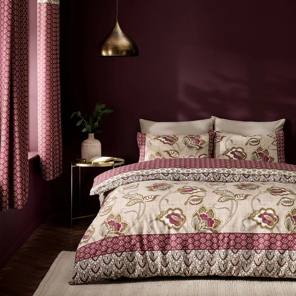 Catherine Lansfield Kashmir Paisley Floral Duvet Cover Set Natural