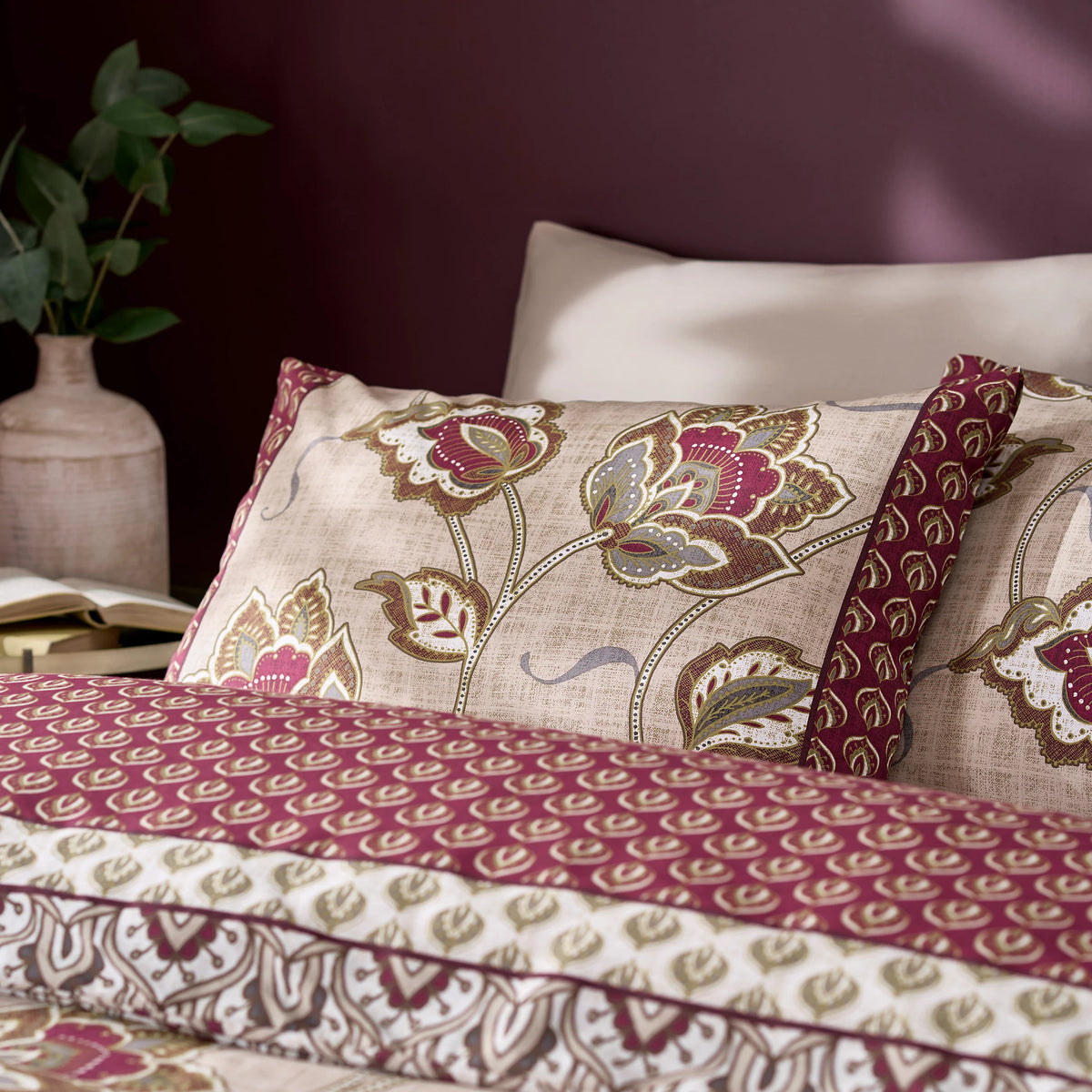 Catherine Lansfield Kashmir Paisley Floral Duvet Cover Set Natural