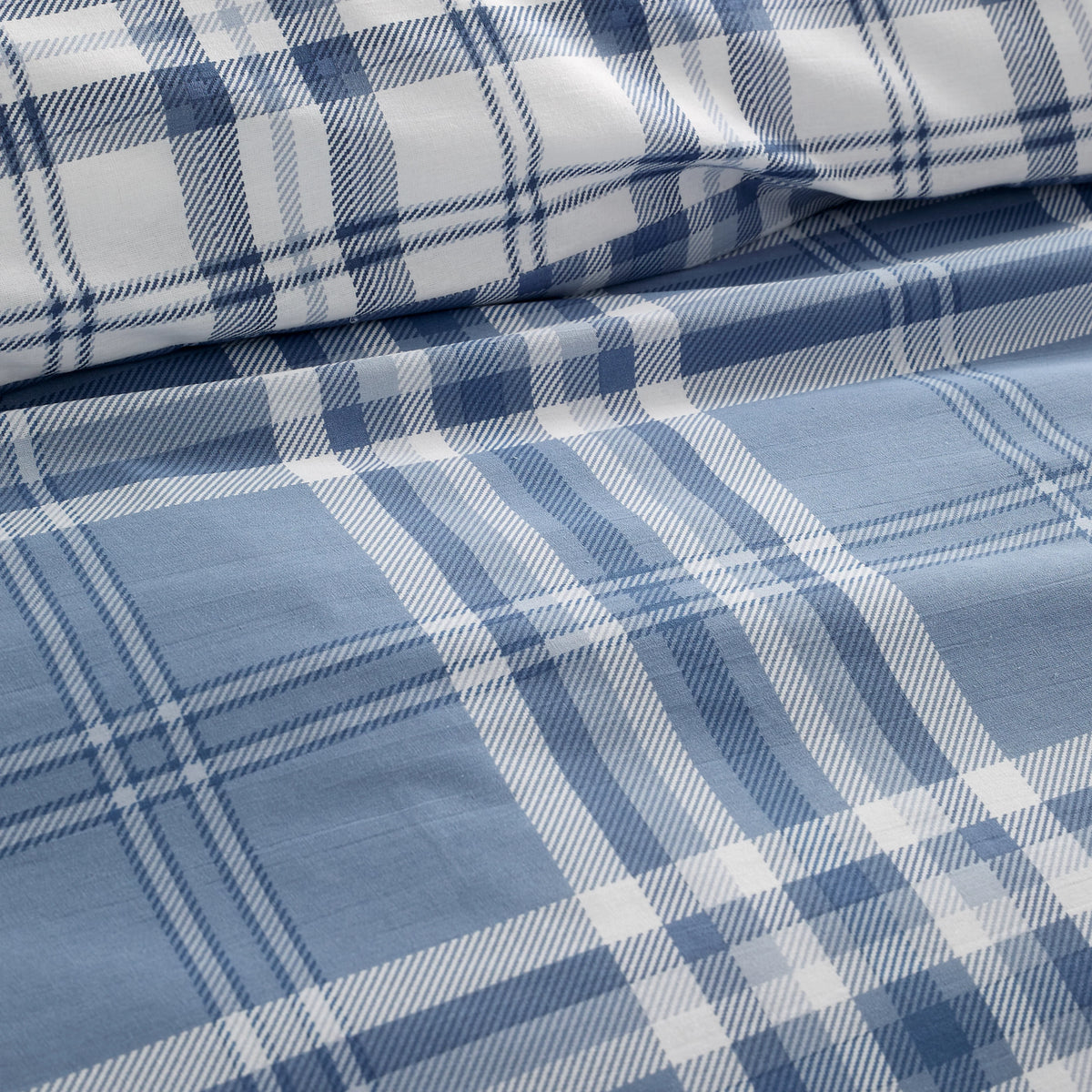 Catherine Lansfield Kelso Check Duvet Cover Set Lansfield Blue