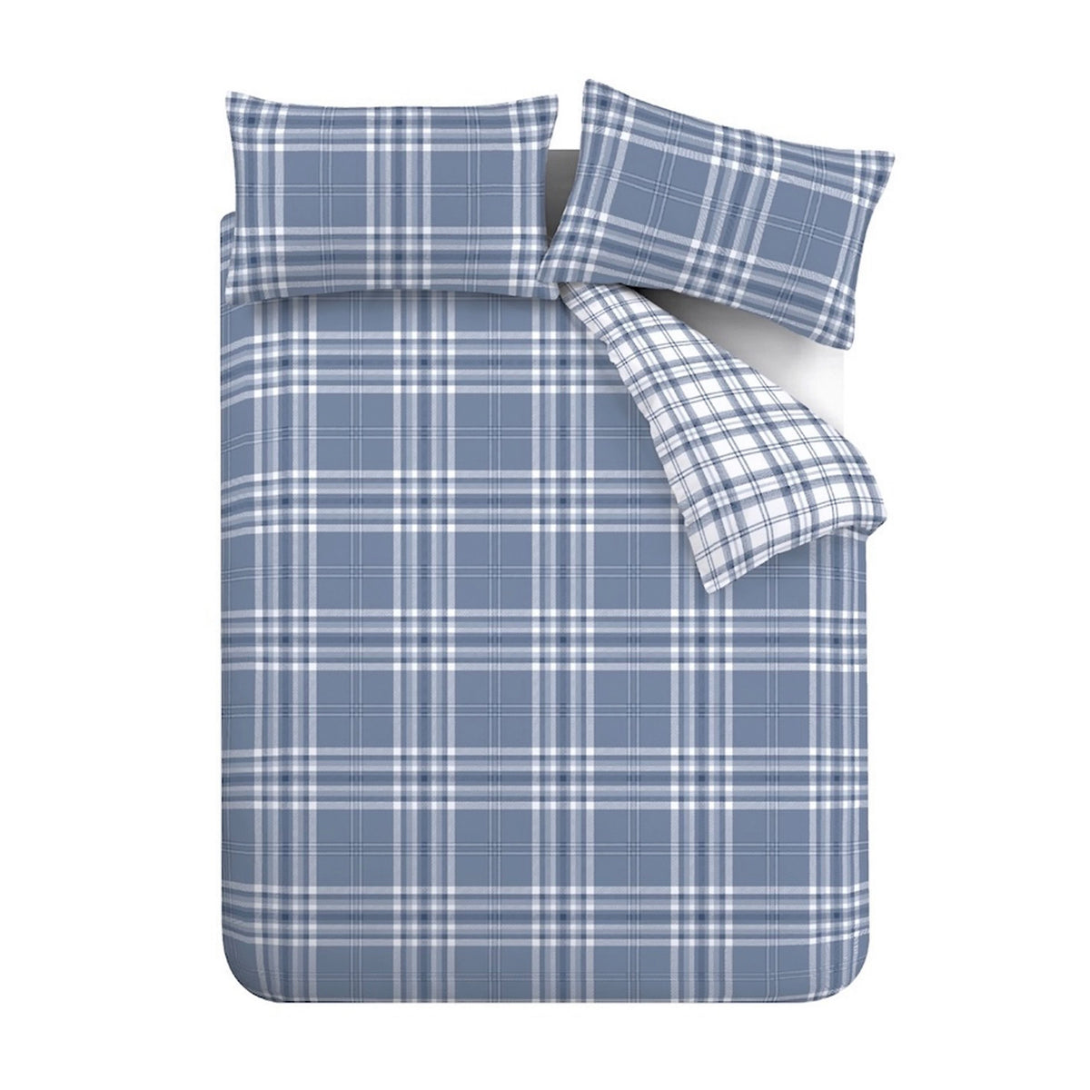 Catherine Lansfield Kelso Check Duvet Cover Set Lansfield Blue