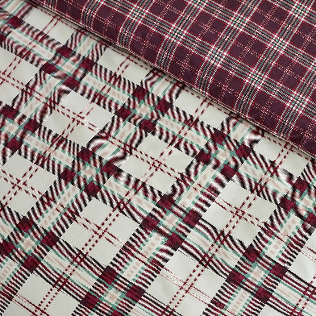 Catherine Lansfield Kelso Check Duvet Cover Set Plum