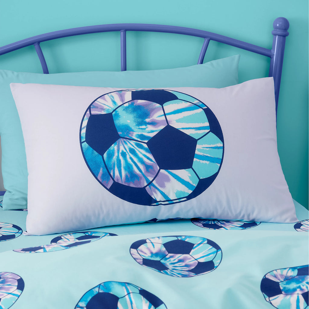 Catherine Lansfield Tie Dye Football Reversible Duvet Cover Set in Lilac