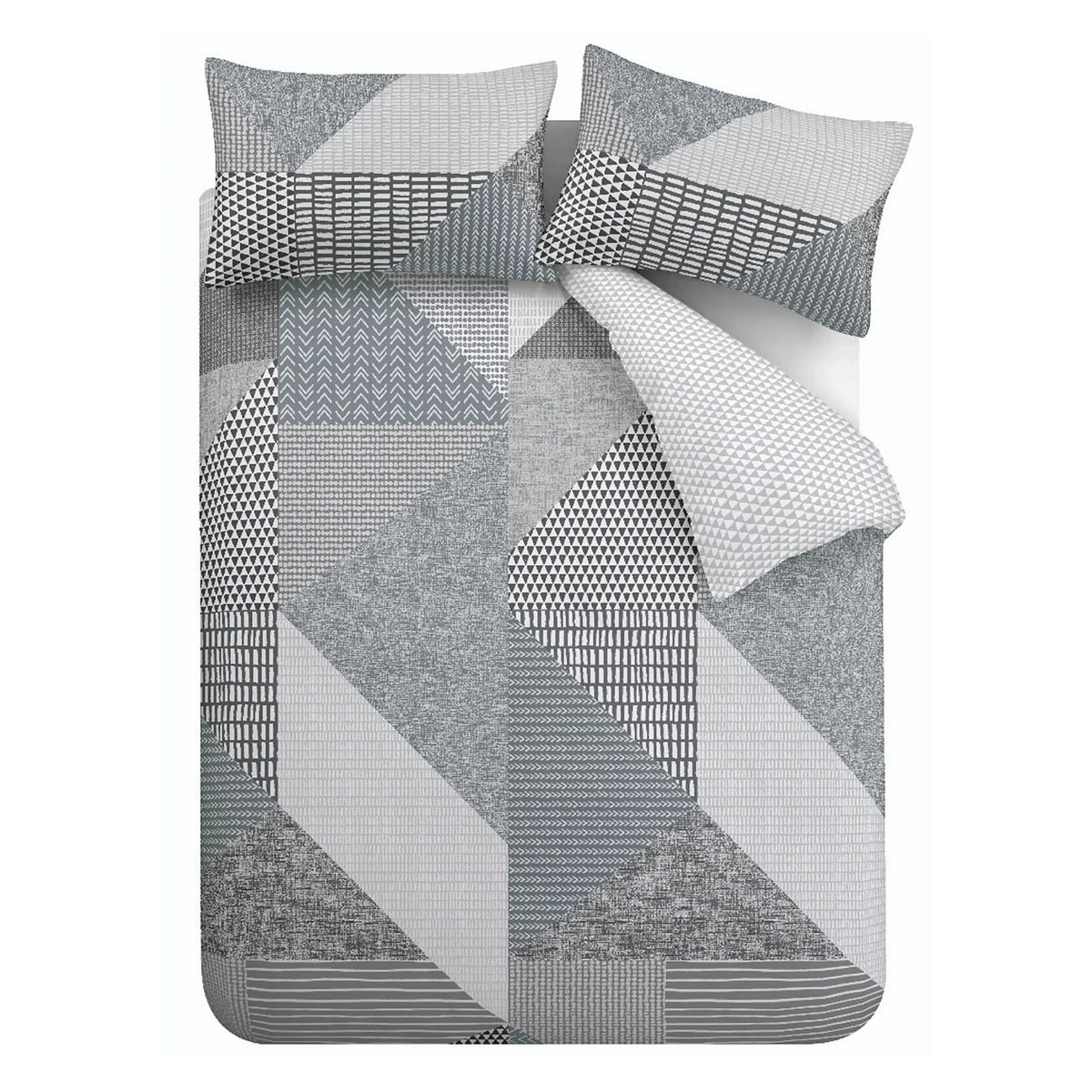 Catherine Lansfield Larsson Geo Duvet Cover Set Grey