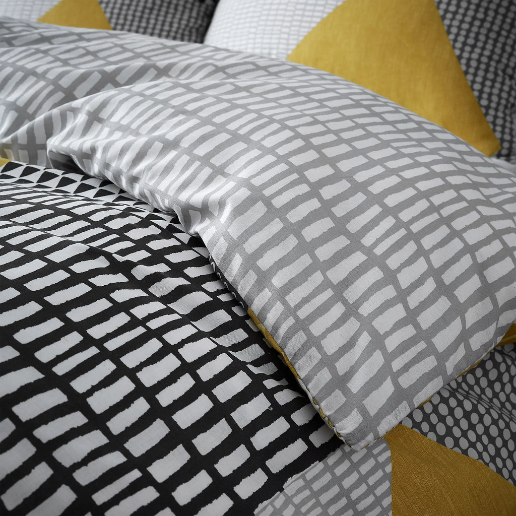 Catherine Lansfield Larsson Geo Duvet Cover Set Ochre