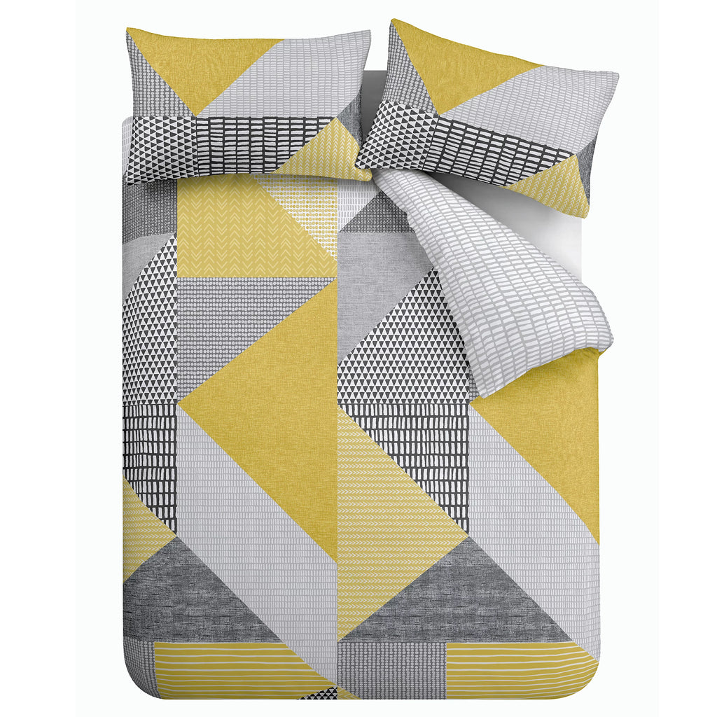 Catherine Lansfield Larsson Geo Duvet Cover Set Ochre