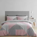 Catherine Lansfield Larsson Geo Duvet Cover Set Pink