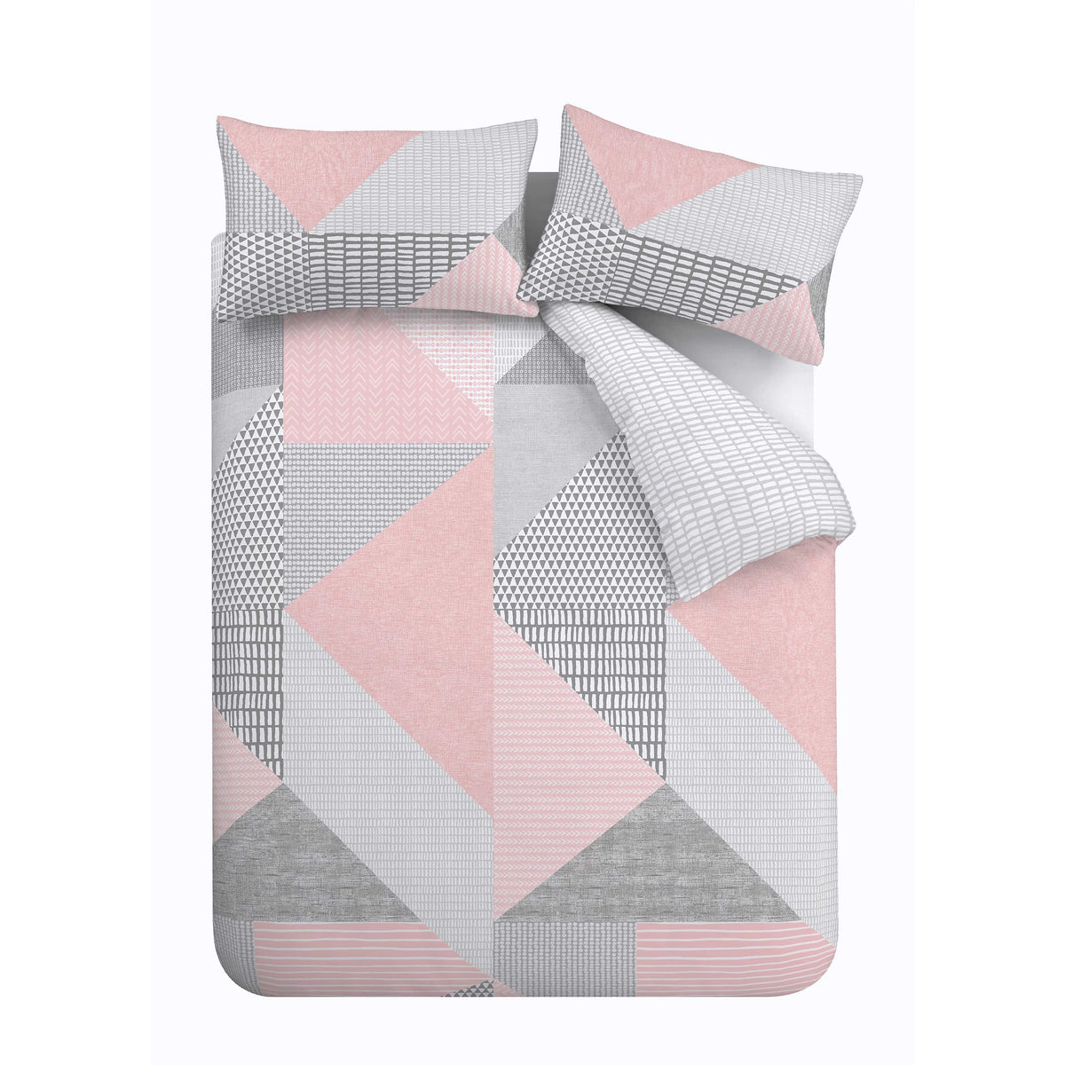 Catherine Lansfield Larsson Geo Duvet Cover Set Pink