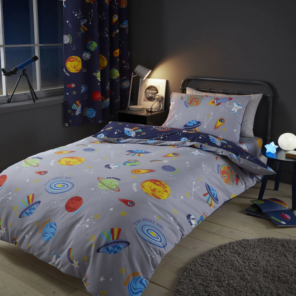 Catherine Lansfield Lost In Space Blue Duvet Cover Set