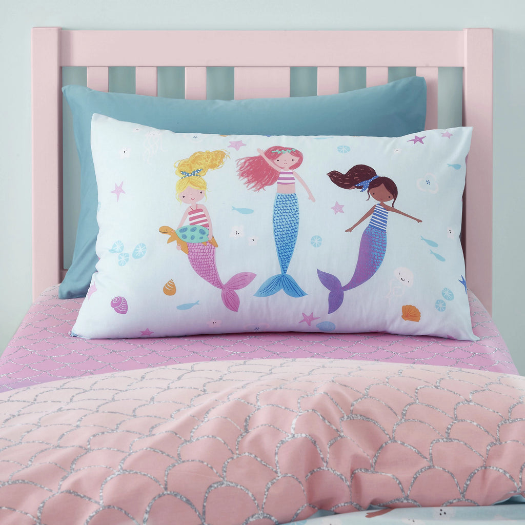 Catherine Lansfield Bedding Mermaid Reversible Duvet Cover Set in Blue