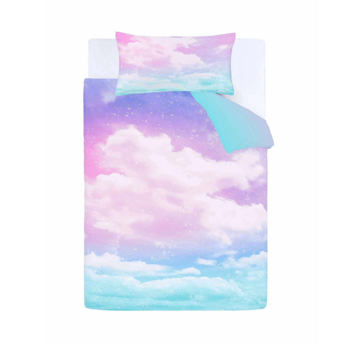 Catherine Lansfield Bedding Ombre Rainbow Clouds Duvet Cover Set in Pastel