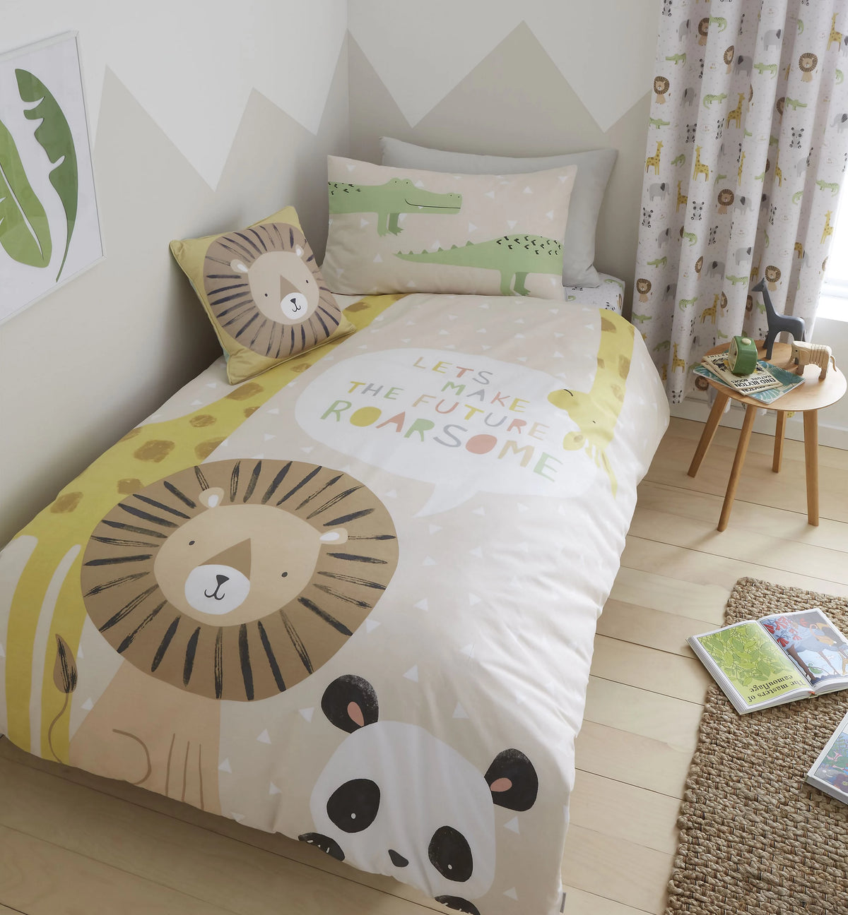 Catherine Lansfield Roarsome Animals Natural Duvet Cover Set