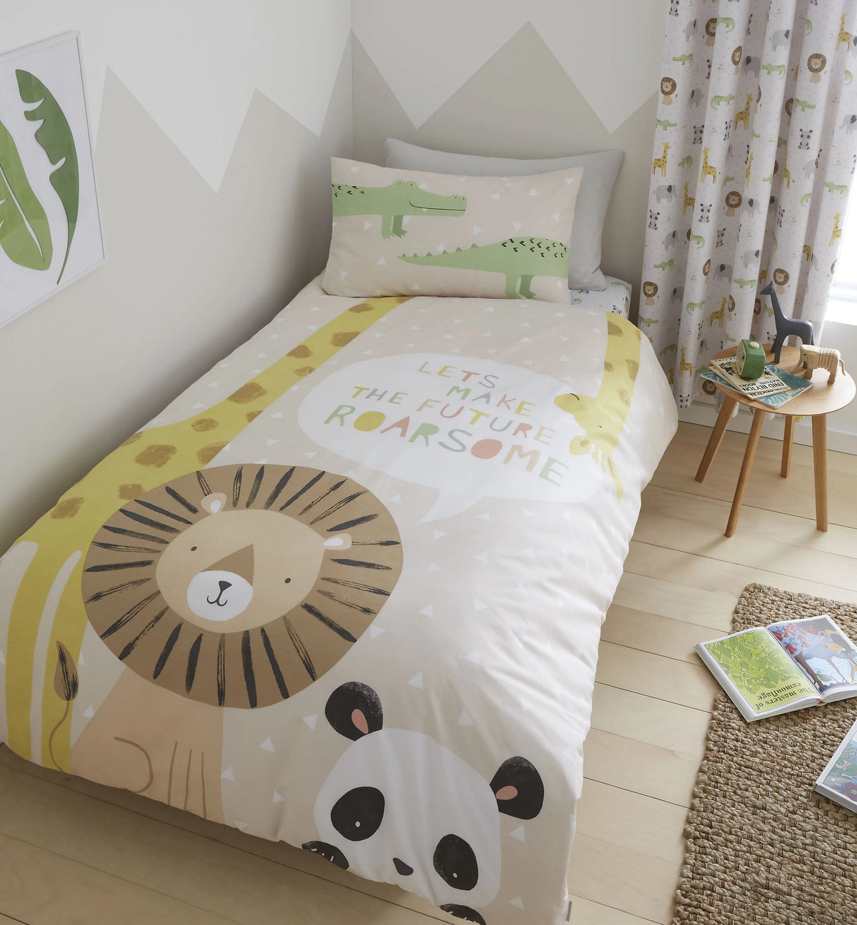 Catherine Lansfield Roarsome Animals Natural Duvet Cover Set