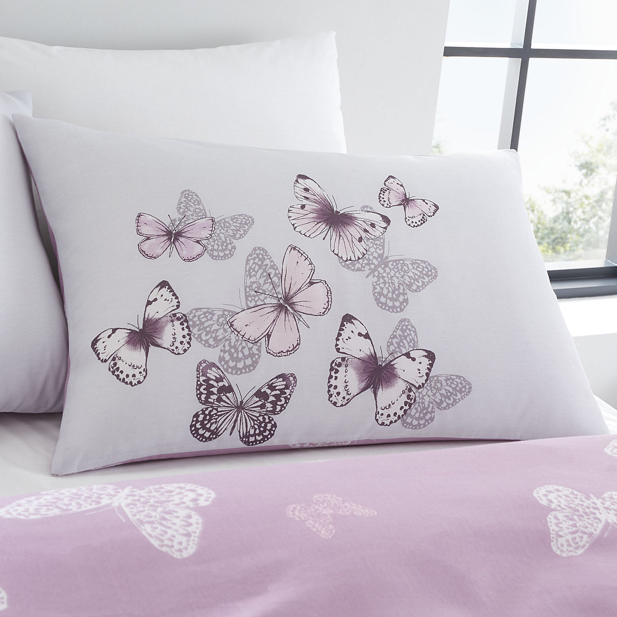 Catherine Lansfield Scatter Butterfly Duvet Cover Set Heather