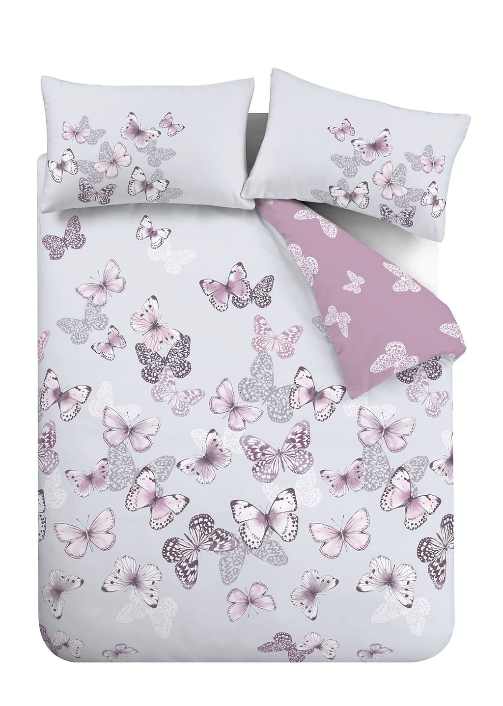 Catherine Lansfield Scatter Butterfly Duvet Cover Set Heather
