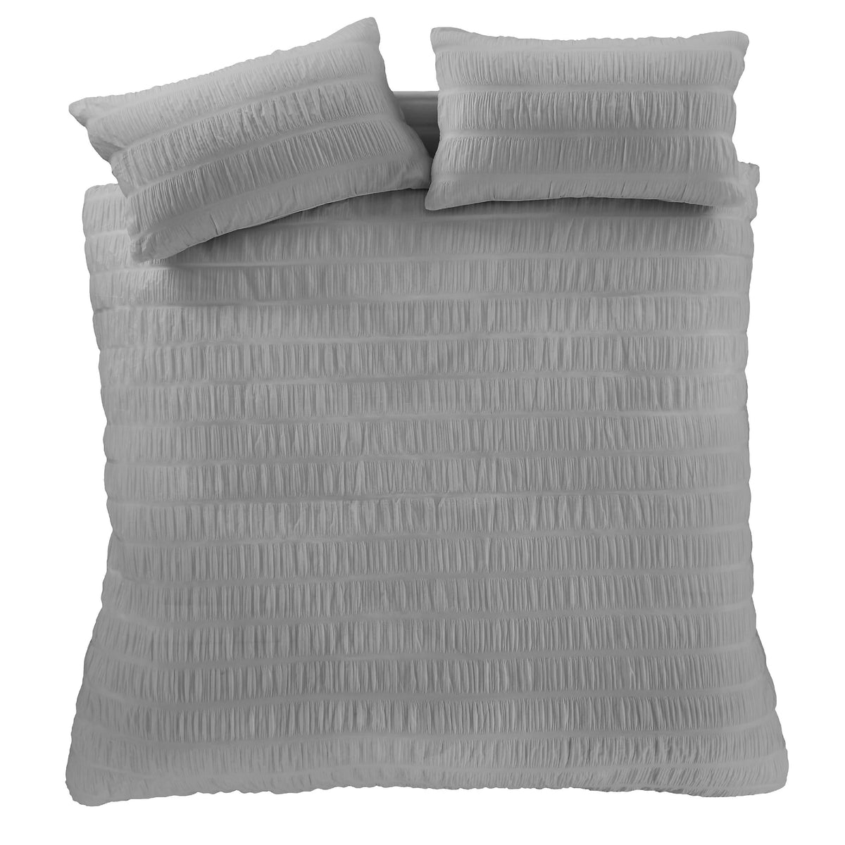 Catherine Lansfield Seersucker Duvet Cover Set Grey