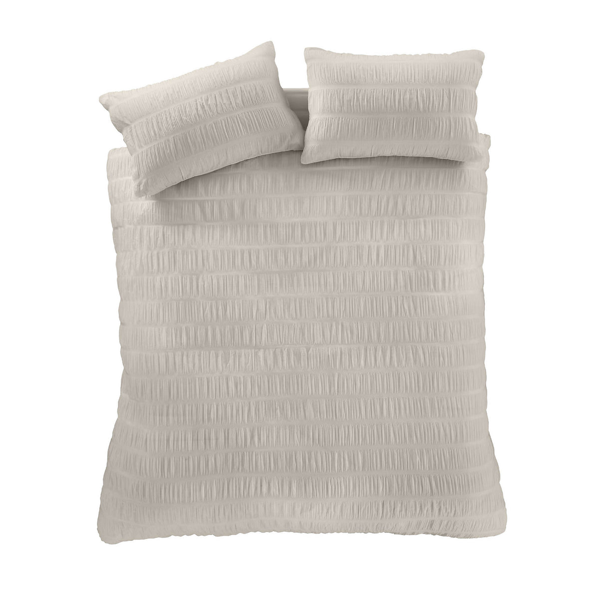 Catherine Lansfield Seersucker Duvet Cover Set Natural