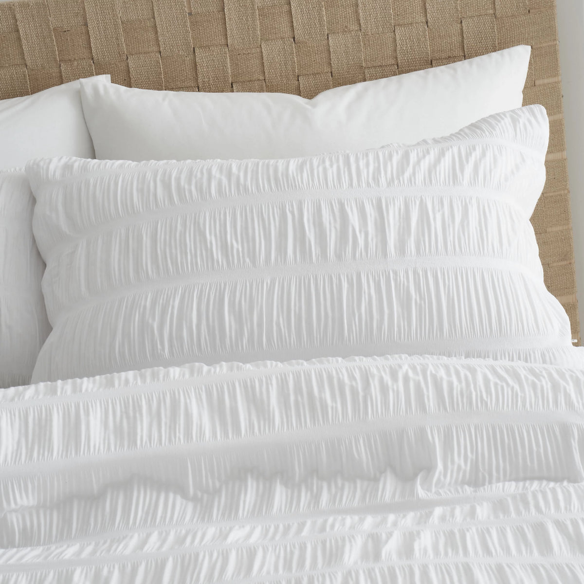 Catherine Lansfield Seersucker Duvet Cover Set White