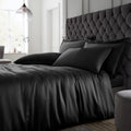 Catherine Lansfield Silky Soft Satin Duvet Cover Set Black