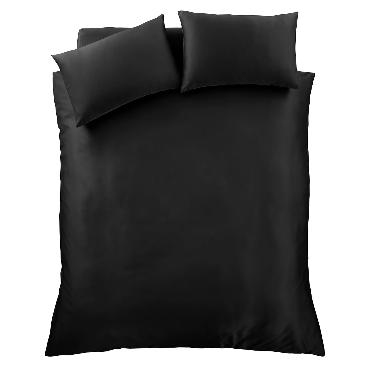 Catherine Lansfield Silky Soft Satin Duvet Cover Set Black