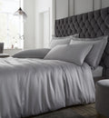 Catherine Lansfield Silky Soft Satin Duvet Cover Set Silver