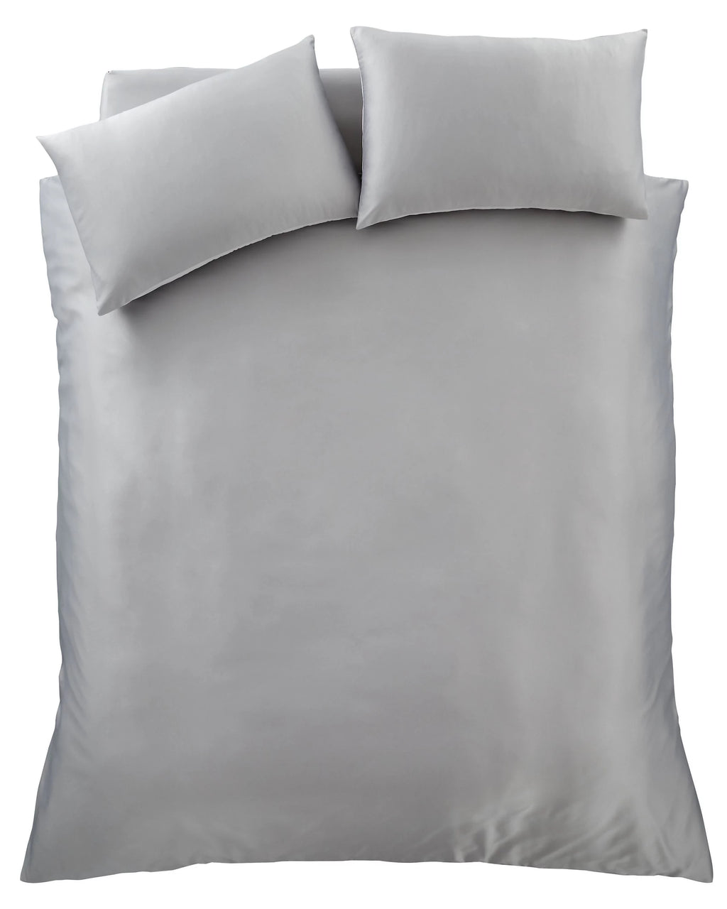 Catherine Lansfield Silky Soft Satin Duvet Cover Set Silver